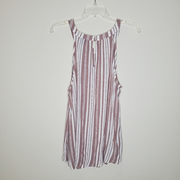 Torrid Pink & White Striped Halter High Neck Goddess Tank Top - Picture 5 of 8